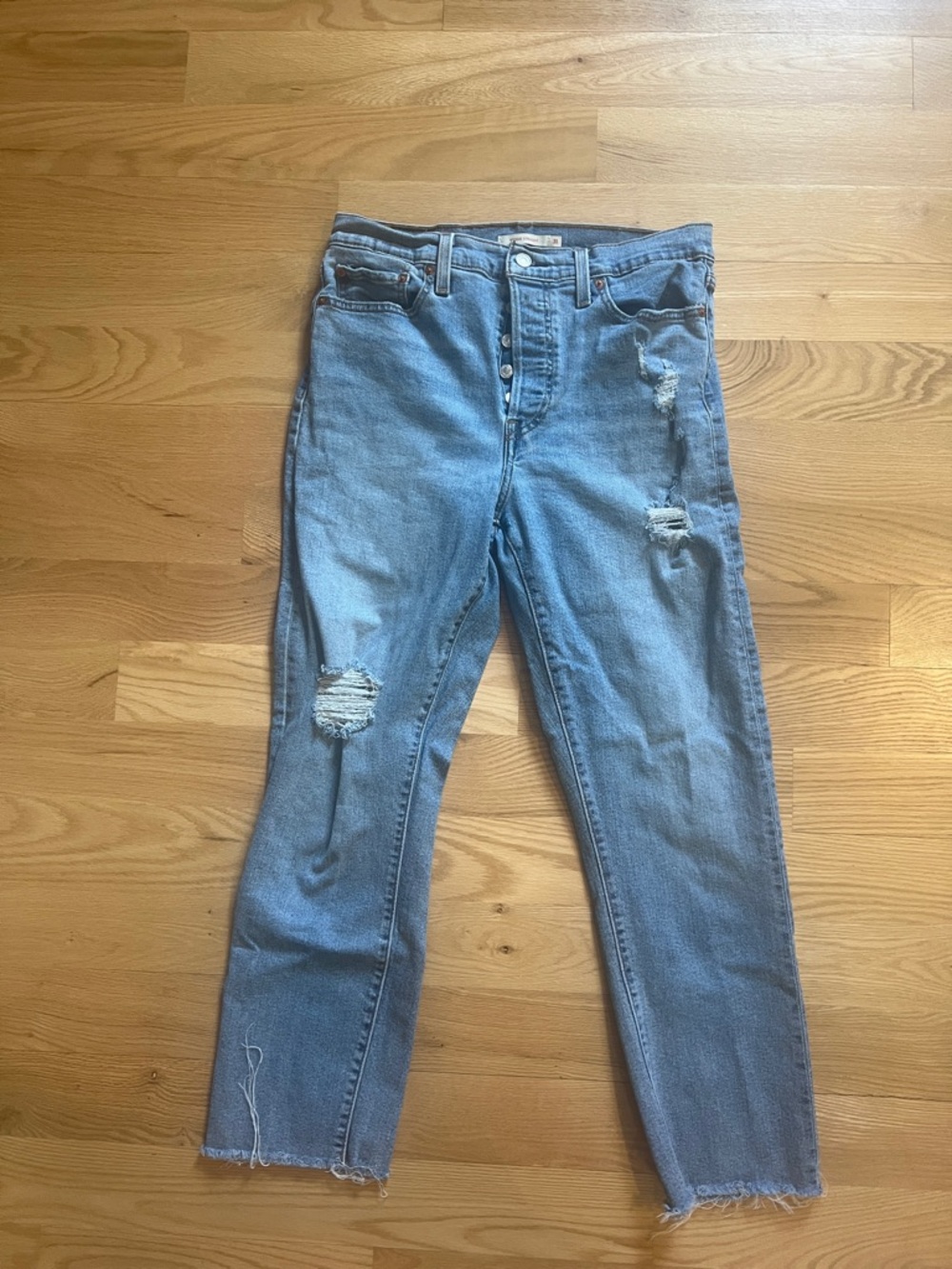 High-Rise Distressed Women’s Jeans - Light Blue
